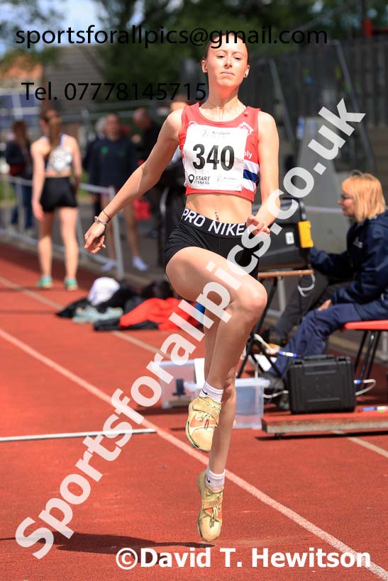 Womens Under-20s triple jump, 2024 Northern Senior and Under-20s Track and Field Champs, Middlesbrough.  Photo: David T. Hewitson/Sports for All Pics